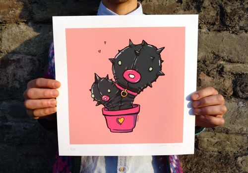 Cactus Love Fetish, giclée art print by Zubieta A3