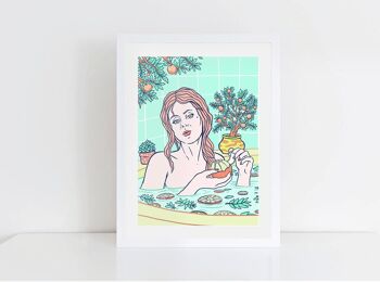 Triptyque Bath Time Self Care Series , impressions giclées limitées | Illustration d'art de mur vertical de femme de salle de bains | Aromathérapie fleurs & agrumes A3 8