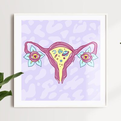 Universos Secretos de Mujeres | Cosmic Ovaries Lámina giclée de edición limitada de Marta Zubieta | pared arte femenino surrealista A3