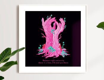 Entre le bien et le mal : notre arbre, l'amour de Rumi et les couples citent une impression d'art giclée en édition limitée A3 2