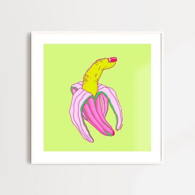 Finger Banana, limited edition giclee art print by Zubieta A3