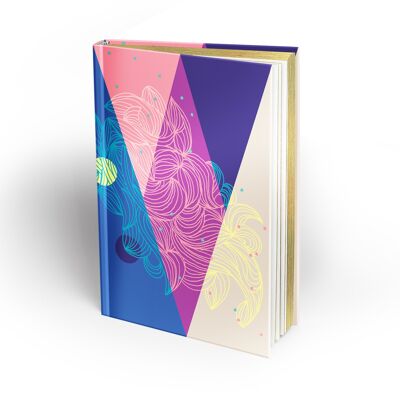 Luxus-Notizbuch, Rahmen 1 (blau / lila Dreiecke)