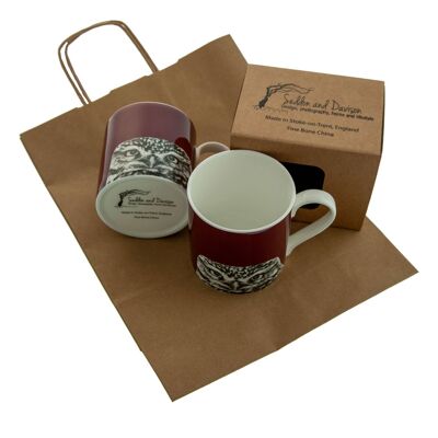 Little Owl Fine Bone China Mug - Carmine Red (SD-FBCM-13-CAR)