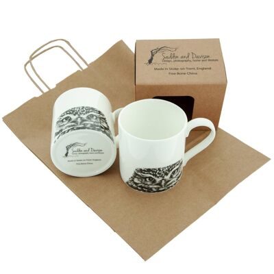 Little Owl Fine Bone China Mug - White (SD-FBCM-13-BW)