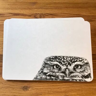 Little Owl Peeking Placemat (SD-PM-05-BW)