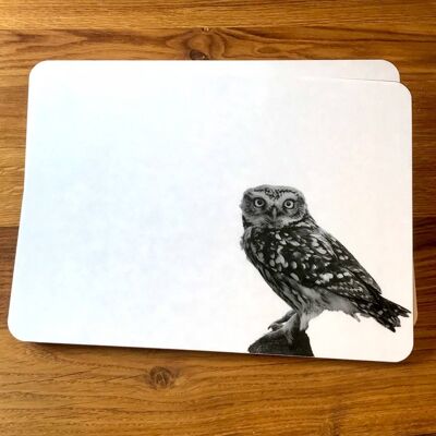 Little Owl Standing Placemat (SD-PM-06-BW)