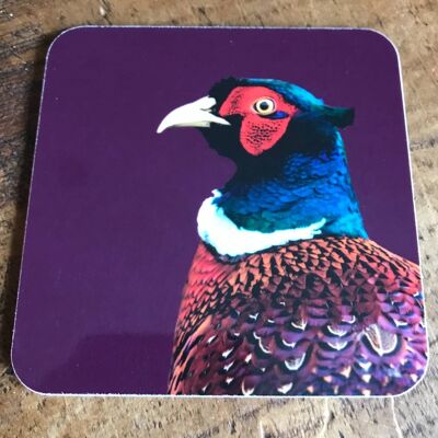 Pheasant Coaster (Colour) (SD-CO-26-MLB)
