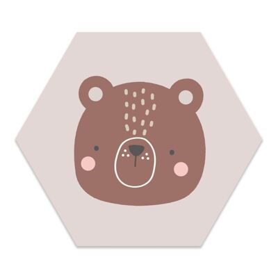 Wall hexagon kids pastel bear