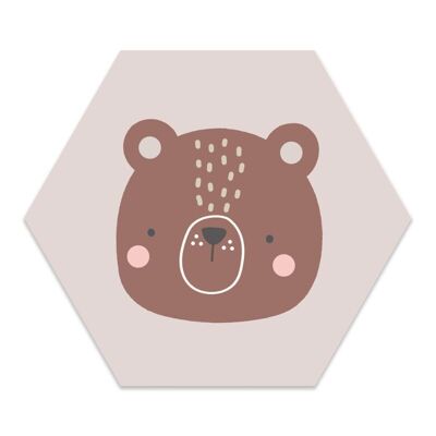 Pared hexagonal infantil oso pastel