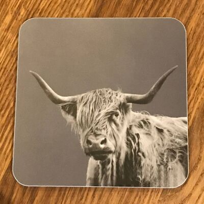 Shaggy Highland Cow Coaster (SD-CO-21-CHA)