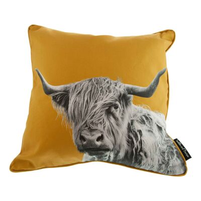 Shaggy Highland Cow Cushion Cover (SD-CSH-CT-13-45-OCH)