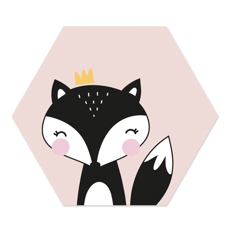 Parete esagonale bambini volpe scandinava