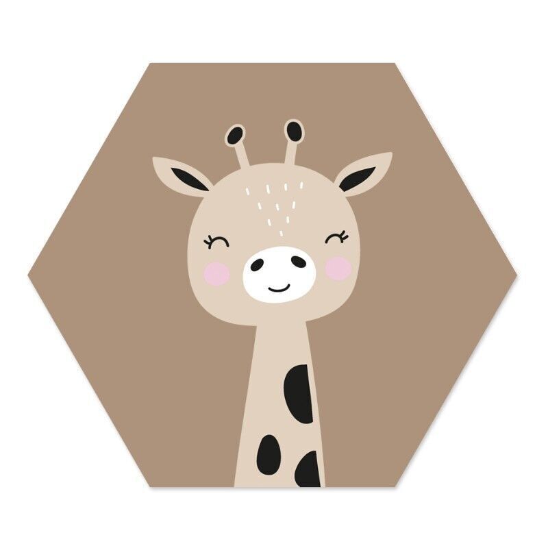 Giraffa scandinava per bambini esagonale da parete
