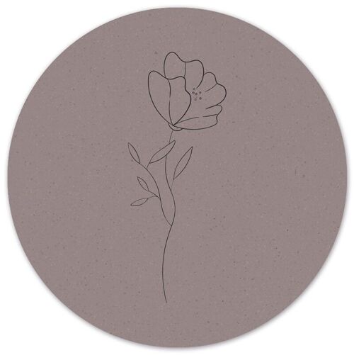 Muurcirkel minimal flower - Ø 20 cm - Dibond - Aanbevolen