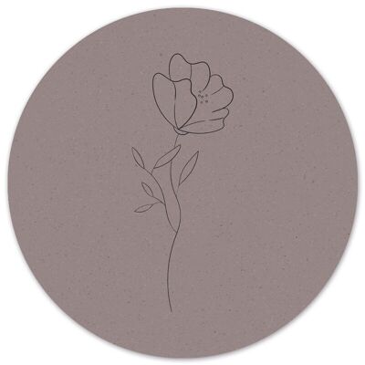 Cerchio da parete fiore minimale - Ø 20 cm - Dibond - Consigliato