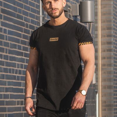 Tiger Ärmel T-Shirt Schwarz