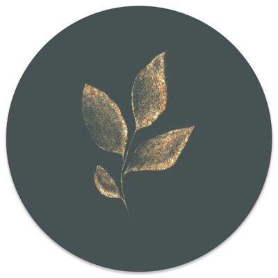 Muurcirkel leaf gold green - Ø 20 cm - Dibond - Aanbevolen