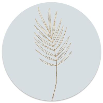 Wall circle leaf blue gold - Ø 20 cm - Dibond - Recommended