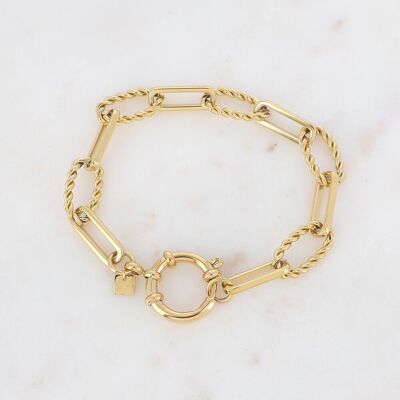 Golden Lizig bracelet - smooth and twisted links