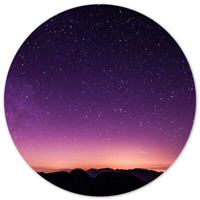 Círculo de pared cielo nocturno - Ø 20 cm - Dibond - Recomendado