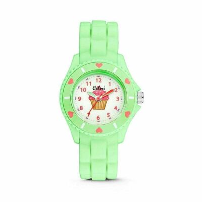Reloj para niños Colori 30MM Verde menta Cupcake 5ATM