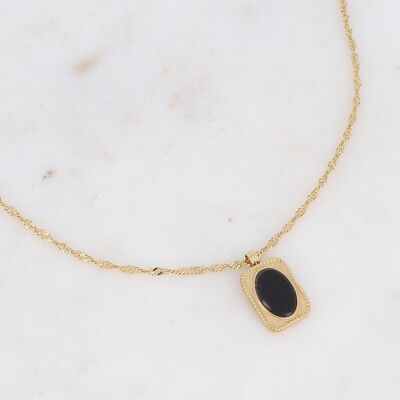 Venata golden necklace with Onyx stone