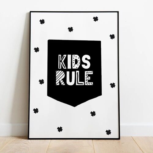Kinderkamer poster kids rule - A4