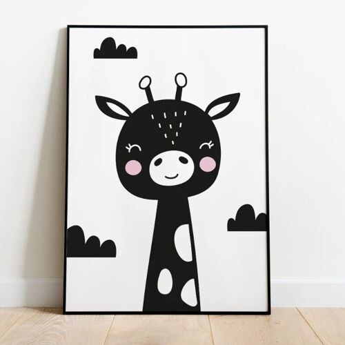 Kinderkamer poster girafje - A4