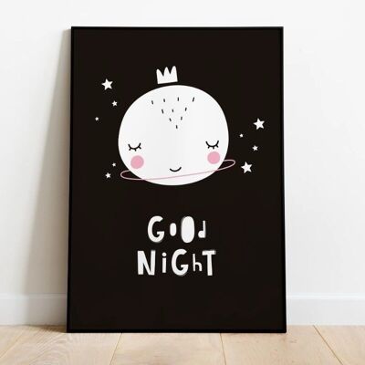 Kinderkamer poster good night - A4