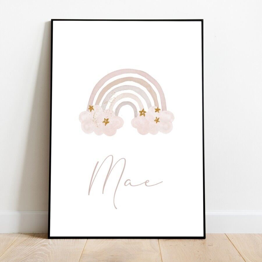 Poster per cameretta con nome arcobaleno - A4