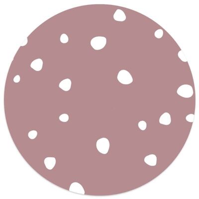 Círculo de pared niños lunares rosa viejo - 30 cm