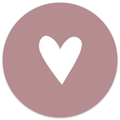 Cerchio da parete cuore per bambini rosa antico - 30 cm