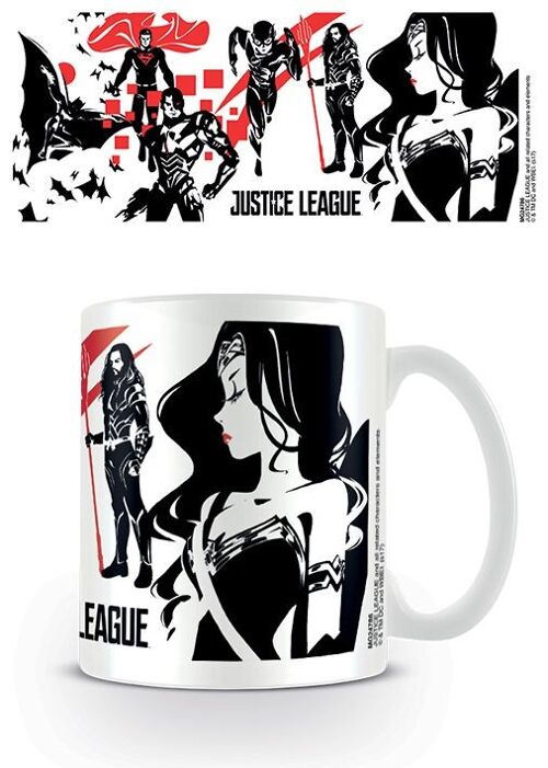 JUSTICE LEAGUE MOVIE BLACK RED STENCIL