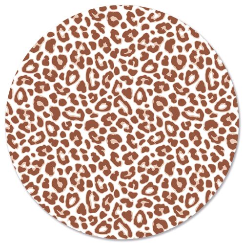 Muurcirkel leopard terracotta - Ø 30 cm - Forex