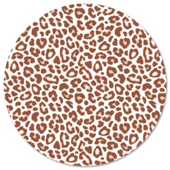 Cercle mural léopard terre cuite - Ø 30 cm - Forex