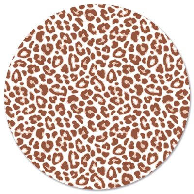 Cerchio da parete leopardo terracotta - Ø 30 cm - Forex