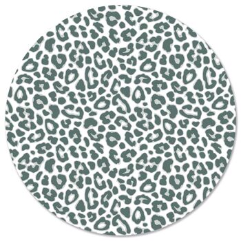 Cercle mural vert léopard - Ø 30 cm - Forex