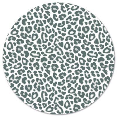 Círculo de pared verde leopardo - Ø 30 cm - Forex