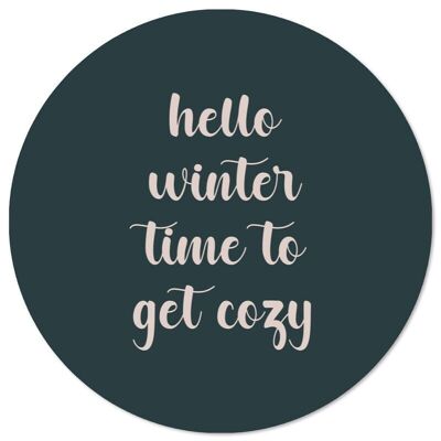 Círculo de pared hello winter green - Ø 30 cm - Forex