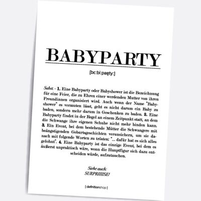 Babyparty - A5 Definitionshop