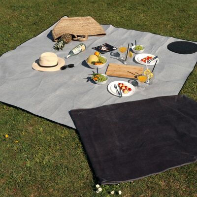 Picnic blanket "Chillout" anthracite (water-repellent underside)