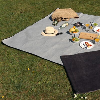 Manta de picnic "Chillout" antracita (parte inferior repelente al agua)
