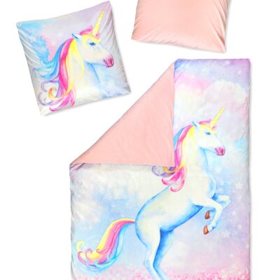 Linge de lit "Licorne scintillante" (135x200cm + 80x80cm)