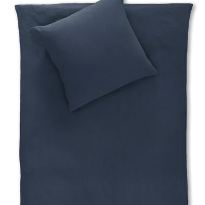 Ropa de cama ORGÁNICA "Medina" azul oscuro (135x200cm + 80x80cm)