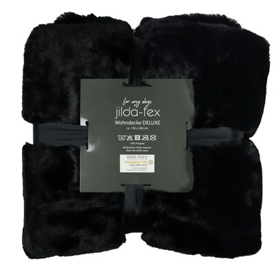 heavy cuddly blanket "Deluxe" black
