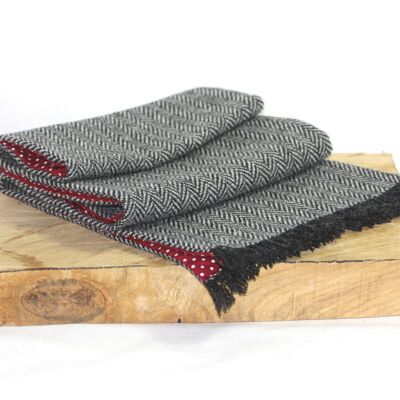 Dinefwr Scarf with Red Polka Dot