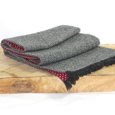 Dinefwr Scarf with Red Polka Dot