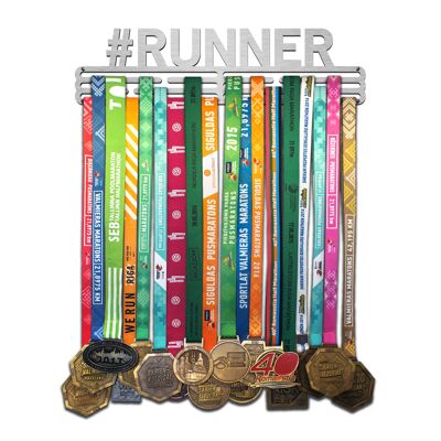 Medal hanger #RUNNER - Brushed st. steel - Large