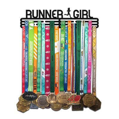 Medal hanger RUNNER GIRL - Matte Black - Large