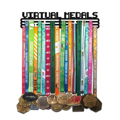 Porta medaglie VIRTUAL MEDALS - Nero opaco - Grande